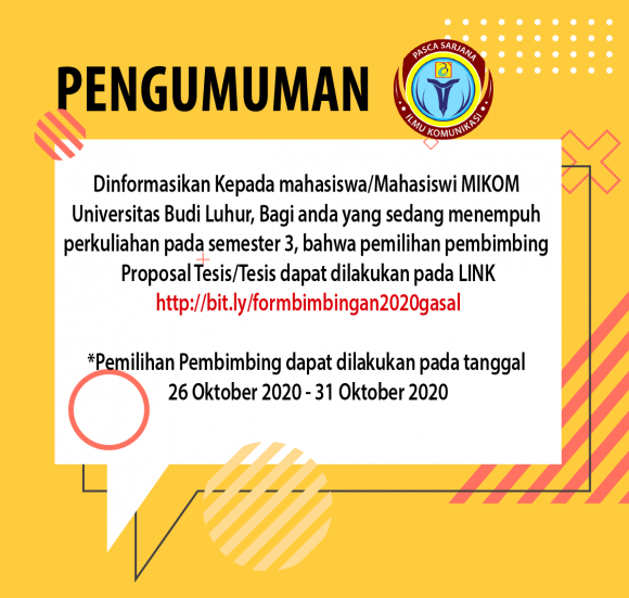 Pemilihan Dosen Pembimbing Proposal Tesis/ Tesis Magister Ilmu